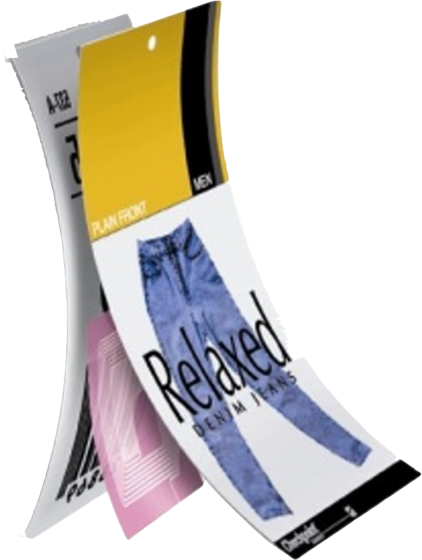 Hand tag with EAS label